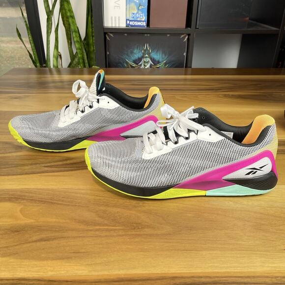 [H02864] Men\'s 12.5 Reebok NANO X1 GRIT \'WHITE BLACK PURSUIT PINK\' Sneakers main image 6